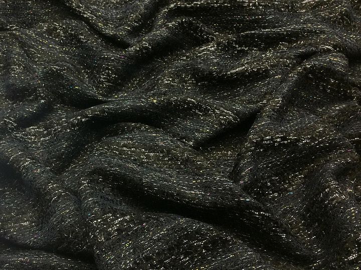 Шанель с люрексом (н) сине-черно-белая - итальянские ткани Тессутидея арт. 03-4969