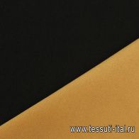 Трикотаж полиамид дабл с прослойкой поролона (о) черный/светло-коричневый - итальянские ткани Тессутидея арт. 13-1638