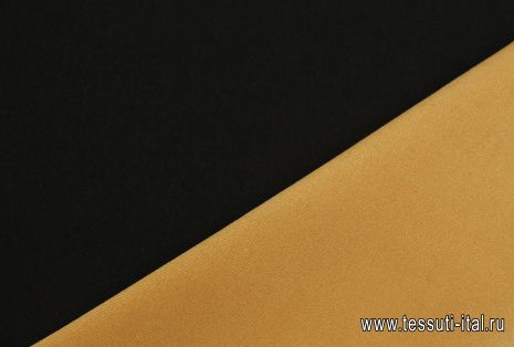 Трикотаж полиамид дабл с прослойкой поролона (о) черный/светло-коричневый - итальянские ткани Тессутидея арт. 13-1638