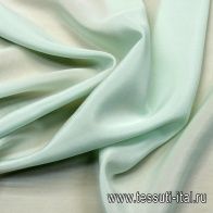 Крепдешин (о) бело-бирюзовый - итальянские ткани Тессутидея арт. 02-8626