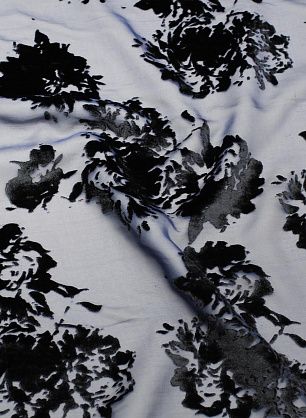 Шифон деворе (о) темно-синий рисунок на синем - в интернет-магазине тканей Тессутидея арт. 10-4504