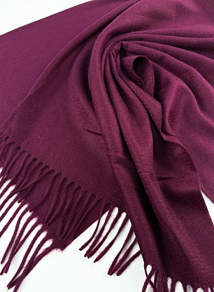 Кашемир купон-палантин 190*45см (о) темно-бордовый - итальянские ткани Тессутидея.