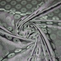 Плательная стрейч (н) черно-зеленый геометрический орнамент  - итальянские ткани Тессутидея арт. 03-2472