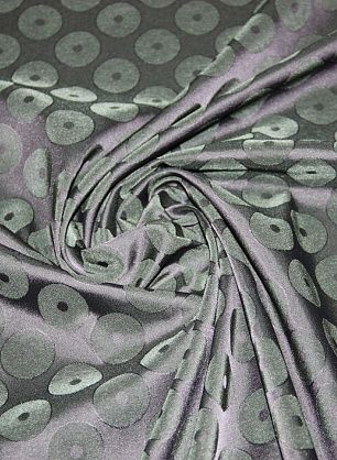 Плательная стрейч (н) черно-зеленый геометрический орнамент  - в интернет-магазине тканей Тессутидея арт. 03-2472