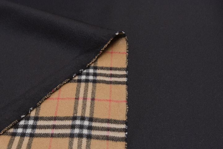 Пальтовая двухслойная (н) клетка в стиле Burberry/черная - итальянские ткани Тессутидея арт. 09-1855