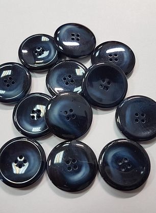 Пуговица пластик 4 прокола d-22мм сине-голубая - итальянские ткани Тессутидея F-5465