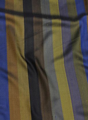 Шелк шантунг (н) сине-черно-коричневые жаккардовые полосы - в интернет-магазине тканей Тессутидея арт. 10-3189