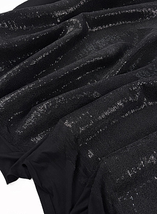 Трикотаж вискоза расшитый пайетками (о) черный - в интернет-магазине тканей Тессутидея арт. 13-1673