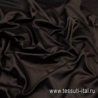 Дюшес дабл (о) черный/темно-коричневый - итальянские ткани Тессутидея арт. 10-1029