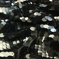 Трикотаж расшитый пайетками (о) серый - итальянские ткани Тессутидея арт. 13-1343