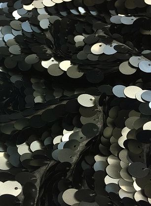 Трикотаж расшитый пайетками (о) серый - в интернет-магазине тканей Тессутидея арт. 13-1343