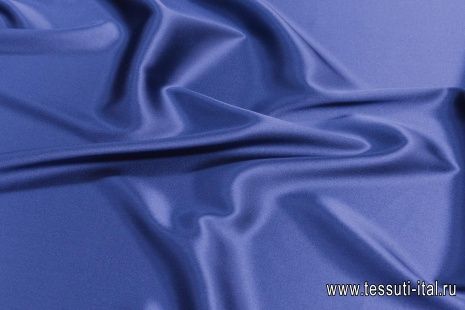 Шелк атлас стрейч (о) темно-синий  - итальянские ткани Тессутидея арт. 10-2499