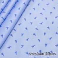 Сорочечная твил (н) голубые кеды на голубом меланже - итальянские ткани Тессутидея арт. 01-5676