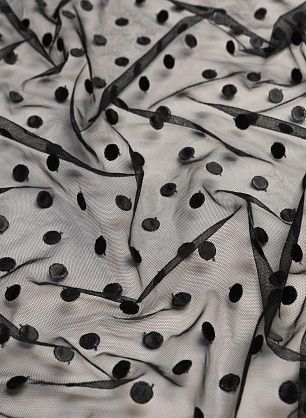 Сетка плательная (о) черный горох на черном - в интернет-магазине тканей Тессутидея арт. 03-6396