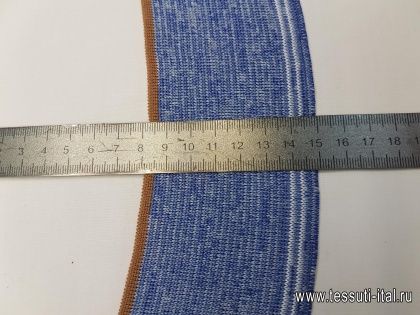 Подвяз бело-голубой меланж  6*-21см - итальянские ткани Тессутидея арт. F-3258