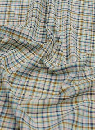 Сорочечная (н) сине-розово-коричнево-бирюзовая клетка - в интернет-магазине тканей Тессутидея арт. 01-7198