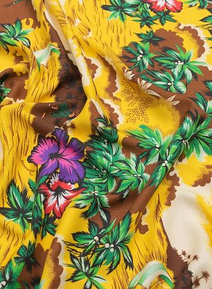 Плательная вискоза (н) гавайские мотивы  - в интернет-магазине тканей Тессутидея арт. 04-1480