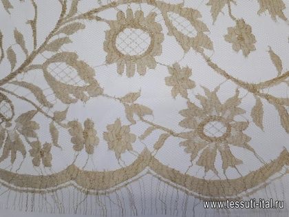 Кружевное полотно с люрексом (н) айвори с золотом Solstiss - итальянские ткани Тессутидея арт. 03-5375