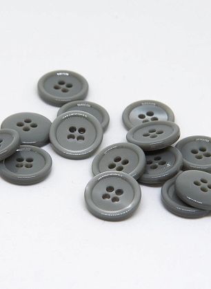 Пуговица пластик 4 прокола d-15мм серая перламутровая - в интернет-магазине тканей Тессутидея арт. F-4636