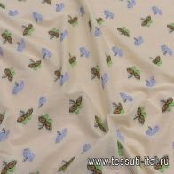 Батист филькупе (н) бабочки на светло-бежевом - итальянские ткани Тессутидея арт. 01-4814