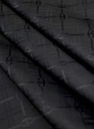 Подкладочная жаккардовая (о) черная клетка - в интернет-магазине тканей Тессутидея арт. 07-1135