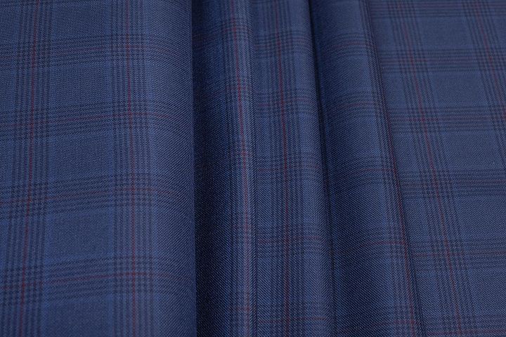 Костюмная (н) сине-красная клетка Kiton - итальянские ткани Тессутидея арт. 05-4071