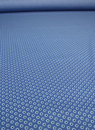 Сорочечная стрейч (н) черно-голубой орнамент на синем ш-145см - в интернет-магазине тканей Тессутидея арт. 01-3399