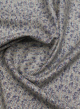 Трикотаж букле с люрексом 365 г/м (н) мятно-персиковый орнамент на темно-синем - в интернет-магазине тканей Тессутидея арт. 13-1607