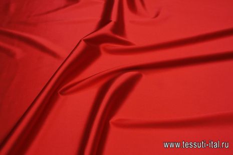 Шелк атлас стрейч (о) красный - итальянские ткани Тессутидея арт. 10-3298