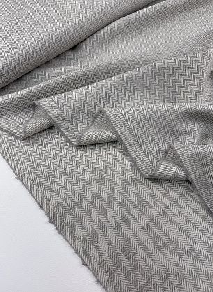 Костюмная шерсть+шелк (н) серо-белая елочка - в интернет-магазине тканей Тессутидея арт. 05-5184