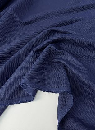 Плательная вискоза+хлопок фактурная стрейч (о) темно-синяя - в интернет-магазине тканей Тессутидея арт. 04-1809