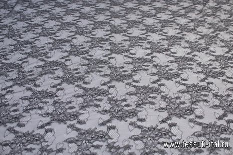 Кружевное полотно (о) темно-серое в стиле Valentino - итальянские ткани Тессутидея арт. 10-0627