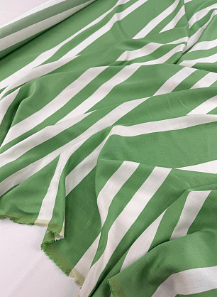 Лен (н) салатово-белая полоска - в интернет-магазине тканей Тессутидея арт. 16-1149