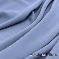 Плательная кади шелк с вискозой (о) серо-голубая - итальянские ткани Тессутидея арт. 10-3387