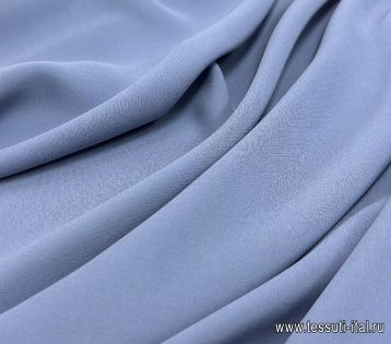Плательная кади шелк с вискозой (о) серо-голубая - итальянские ткани Тессутидея арт. 10-3387