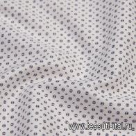 Сорочечная (н) черный мелкий геометрический принт на белом  - итальянские ткани Тессутидея арт. 01-6250