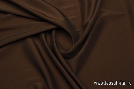 Подкладочная стрейч (о) темно-коричневая - итальянские ткани Тессутидея арт. 07-1479