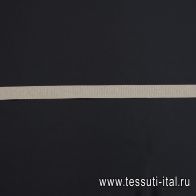 Репсовая лента с люрексом ш-2см бежевая, черная - итальянские ткани Тессутидея арт. F-6298
