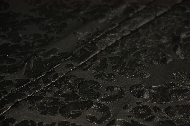 Трикотаж вискоза деворе (о) черный ш-150см - итальянские ткани Тессутидея арт. 14-1407
