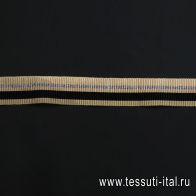 Тесьма с люрексом ш-4см черно-бежево-серебряная - итальянские ткани Тессутидея арт. F-6339