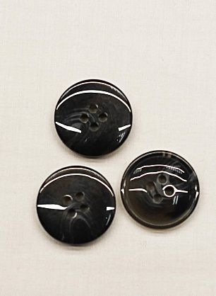 Пуговица пластик под рог 4 прокола d-22мм серо-черная - в интернет-магазине тканей Тессутидея арт. F-6813