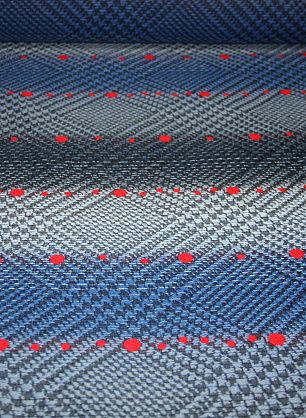 Жаккард (н) черно-голубой орнамент  - в интернет-магазине тканей Тессутидея арт. 03-3425