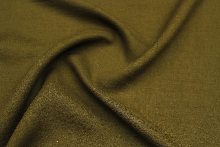 Лен (о) хаки - итальянские ткани Тессутидея арт. 16-0934