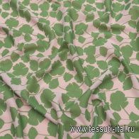 Батист (н) зеленый рисунок на светло-розовом - итальянские ткани Тессутидея арт. 01-6926