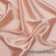 Шелк атлас стрейч (о) светло-розово-бежевый - итальянские ткани Тессутидея арт. 10-3015