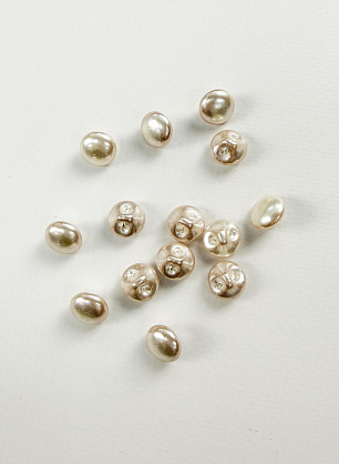 Пуговица пластик на ножке d-11мм молочная - итальянские ткани Тессутидея.