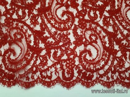 Кружевное кордовое полотно (о) красное ш-110см Jean Bracq - итальянские ткани Тессутидея арт. 03-5333