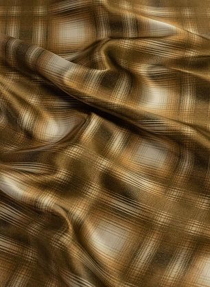 Шелк атлас (н) бежево-коричневая стилизованная клетка - в интернет-магазине тканей Тессутидея арт. 10-2596