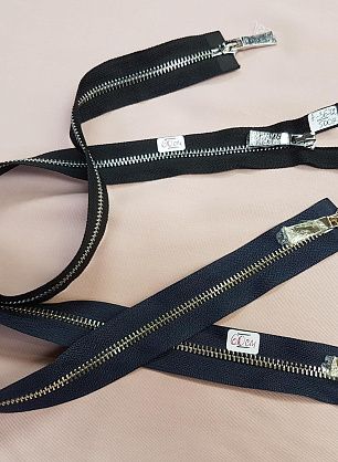 Молния металл разъемная два замка 50-80см в ассортименте - итальянские ткани Тессутидея.