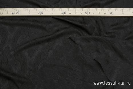 Шелк жаккард (н) черный рисунок на черном - итальянские ткани Тессутидея арт. 10-3622